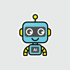 Robot in the modern age: A cheerful robot stands confidently, its circuits humming with potential, inviting you to explore the marvels of technology. This design blends elements of the digital world.