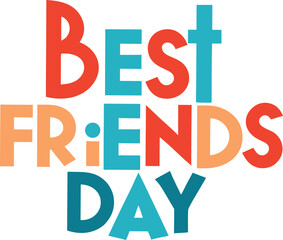 Best Friends Day Greeting Design On Transparent Background