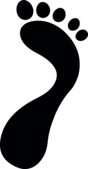 Black Footprint Silhouette Icon On Transparent Background