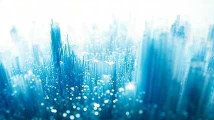 Abstract blue digital landscape with futuristic glowing particles and geometric lines - Powered by Adobe