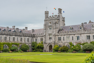 The Long Hall and clock tower in the historic quadrangle of University College Cork (UCC), a distinguished institution within the National University of Ireland network.