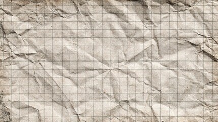 Fototapeta premium Crumpled Old Graph Paper Texture for Creative Backgrounds
