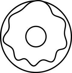 Colorful Donut Outline Illustration On Transparent Background