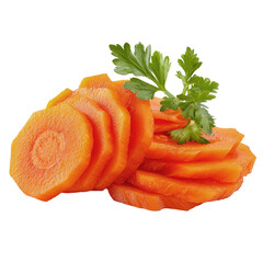 Sliced carrot isolated on transparent background