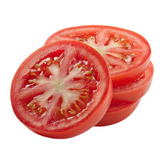 Sliced tomato isolated on transparent background
