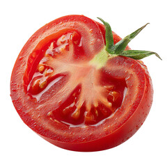 Sliced tomato isolated on transparent background