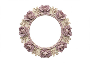 Round floral frame with decorative ornaments