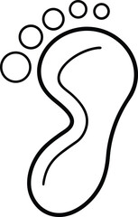 Footprint Outline Icon On Transparent Background