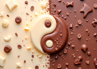 
chocolate yin yang background