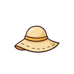 Fototapeta premium A stylish sun hat on white background, perfect for summer, isolated, copy space