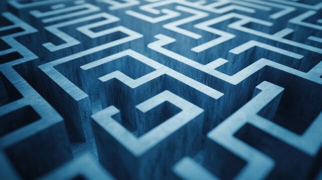 Intricate blue maze