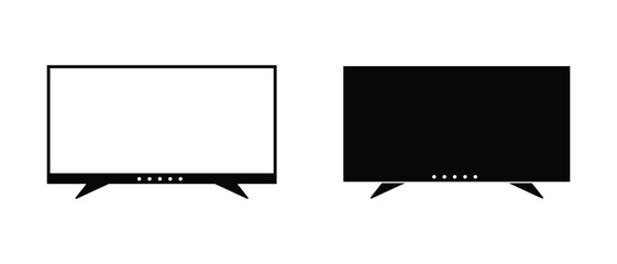 TV, modern flat screen lcd, led, vector icon. TV led, modern television isolated on white background. TV icon. Vector linear sign, symbol.