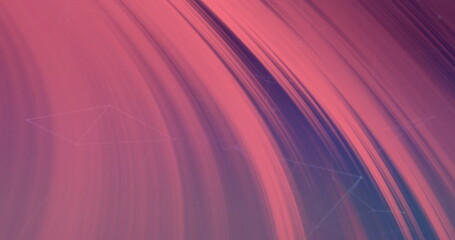 Flowing curved streaks blending pink purple orange hues in gradient polygon outlines intersecting