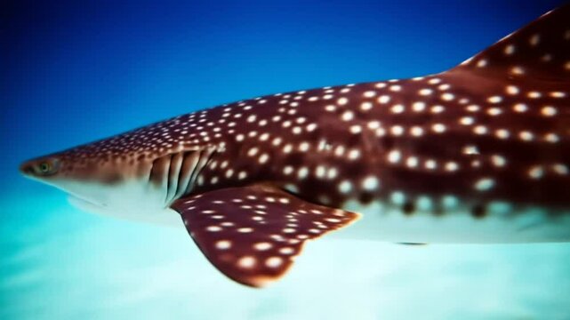 Majestic Whale Shark Gliding Gracefully Through Tropical Azure Waters
