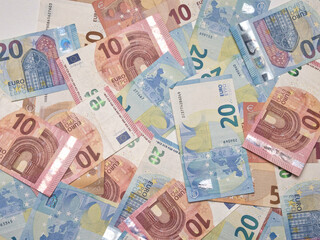 Closeup shot of euro money