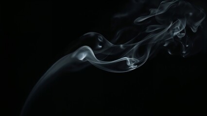 White smoke over black background, magic relaxing atmosphere