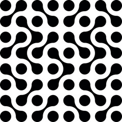 Black pattern of metabol dots on transparent background. Abstract geometric figures of connected molecules. Modern vector design.
