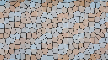 2D illustration of a colorful mosaic pattern with abstract shapes