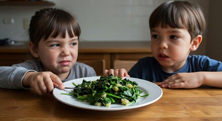 Young Children's Disgust at Healthy Leafy Greens A Photo Story