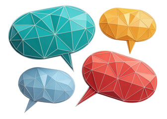 Creative speech bubbles illustration for effective communication digital art modern design vibrant colors