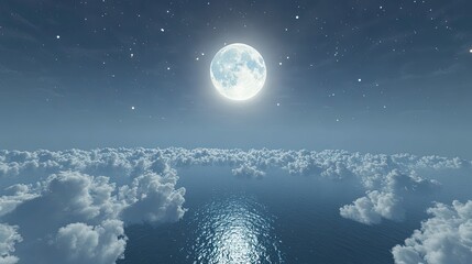 Celestial cloudscape at night