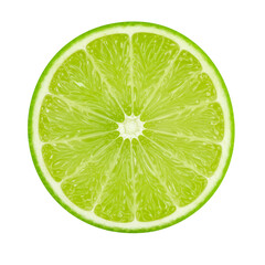 Slice Of Fresh Lime isolated on transparent background, PNG 