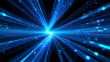 Naklejka premium Illuminating Cosmic Pathways Digital Light Rays Exploring Visual Reality