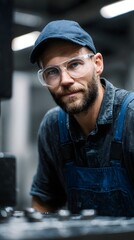 Skilled engineer operating a CNC in a metal workshop
