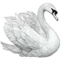 Elegant swan gracefully gliding on water surrounded by nature in a serene setting