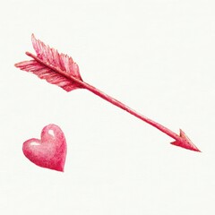 Valentine's Day design featuring a pink heart and arrow symbolizing love and affection