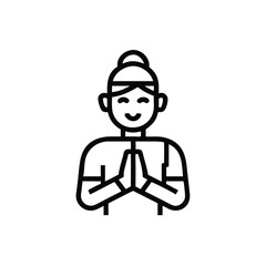 Woman in prayer pose peaceful mindful meditation yoga