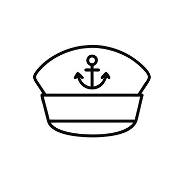 recommend clip art: Captains hat nautical anchor icon line art design