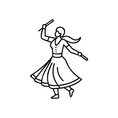 Fototapeta premium Woman performing traditional dandiya raas dance