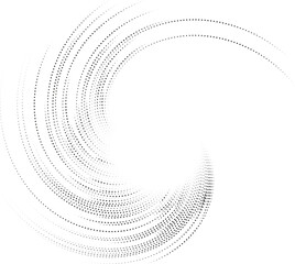Semi-circle with long irregular rays forming a radial vortex pattern around an empty circular center.