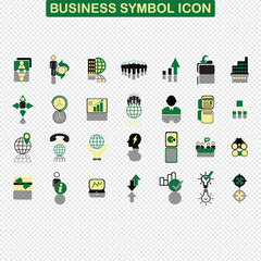 Business Symbol Icon Set in Flat Style for Corporate and Marketing Use