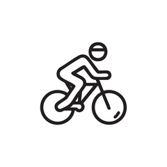 Obraz premium Active cyclist riding on a bicycle in motion for fitness vector illustration