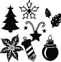 Fully Editable Holiday Vector Set – Black Icons
