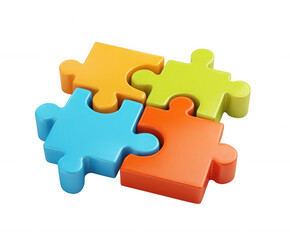 Fototapeta premium Colorful Puzzle Pieces Interlocked Teamwork, Collaboration, and Problem-Solving Concept