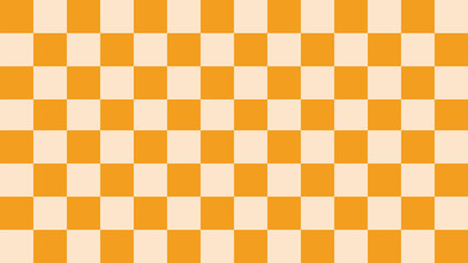Orange Checkerboard Retro Background