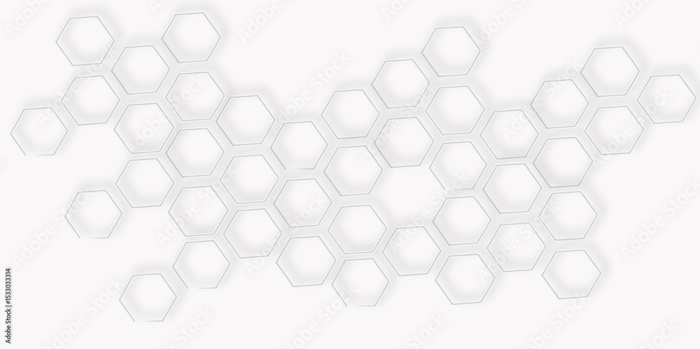 Poster cluster with soft shadows blurred white honeycomb pattern with soft edges and subtle gray lines crea