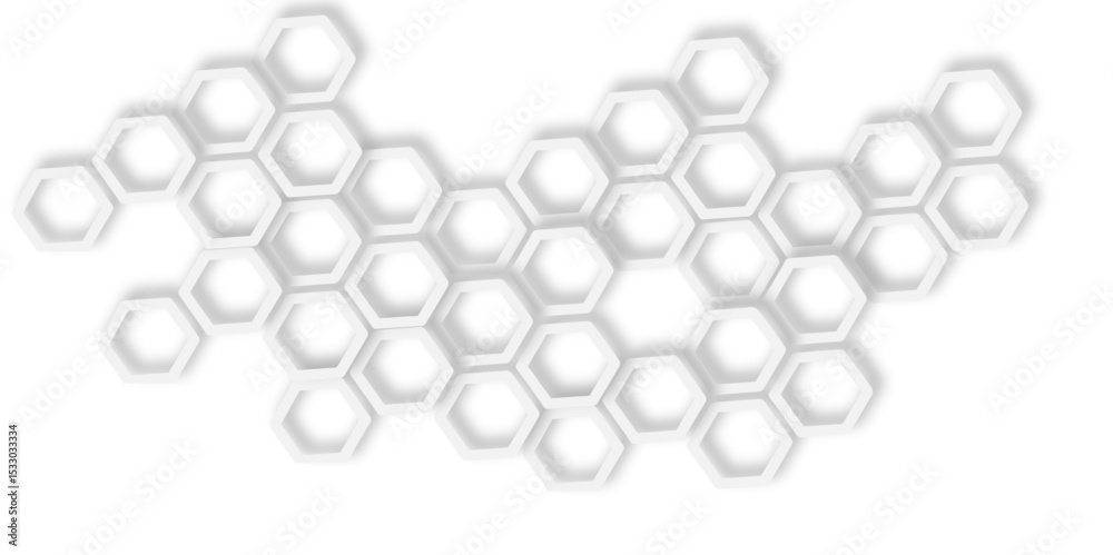 Poster cluster with soft shadows blurred white honeycomb pattern with soft edges and subtle gray lines crea