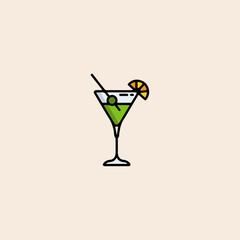 Cocktail icon flat vector design.