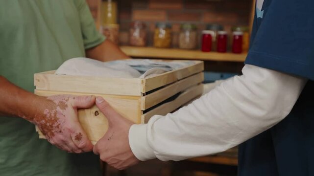 Close-Up Shot of Two People's Hands Giving Donations &ndash; 4K Video Symbolizing Charity, Kindness, and Human Connection Through Giving