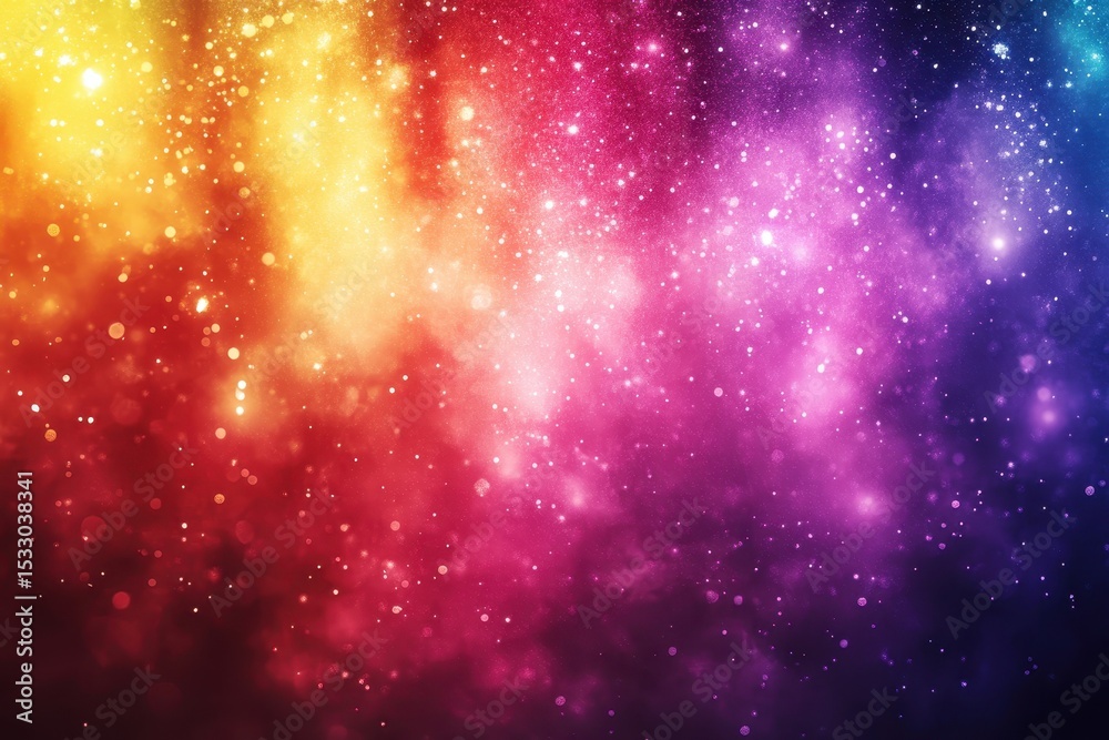 Aufkleber colorful cosmic dust and galactic particles create a captivating backdrop with vibrant hues of yello