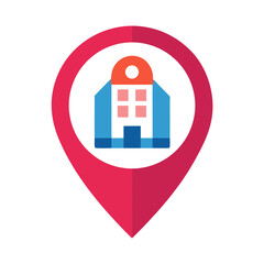 Modern School Location Pin for Learning Institution
