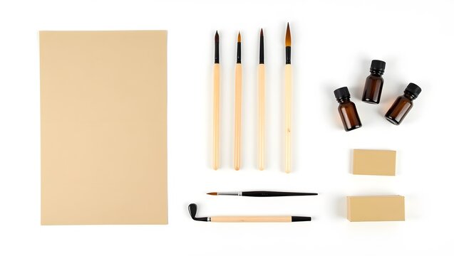 set of makeup brushes isolated