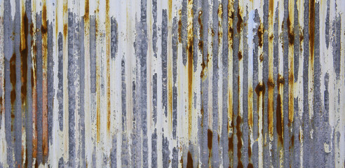 Fototapeta premium Old and rusty zinc sheet wall