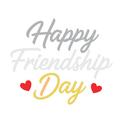 A happy celebration greeting card design with a love heart symbol, modern typography, and vector art illustration for a newhappy friendship day 