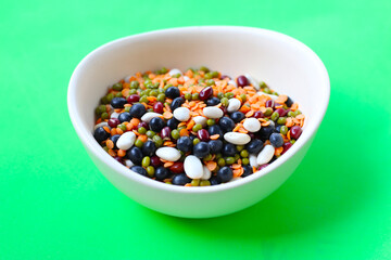 Colorful mixed beans and lentils, packed with plant-based protein and fiber