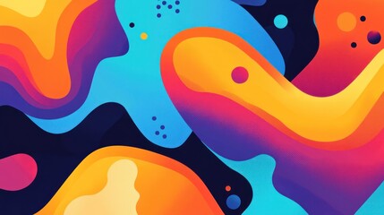 Abstract background featuring fluid shapes with vibrant colors and dark navy backdrop design